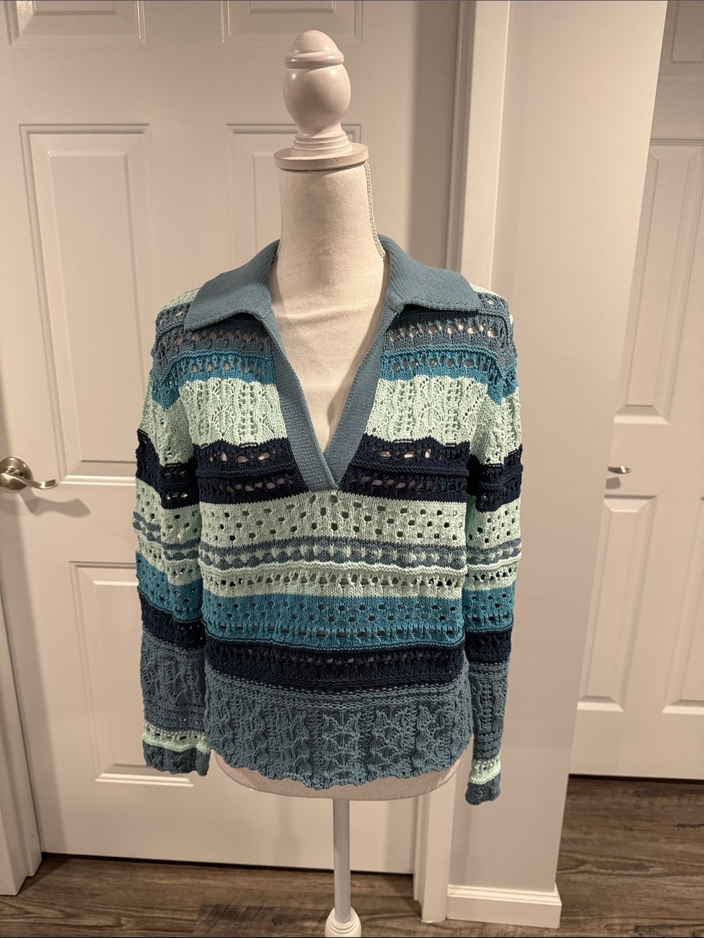 JONATHAN SIMKHAI Roxana Macrame Pullover Sweater Size S - Picture 2 of 11